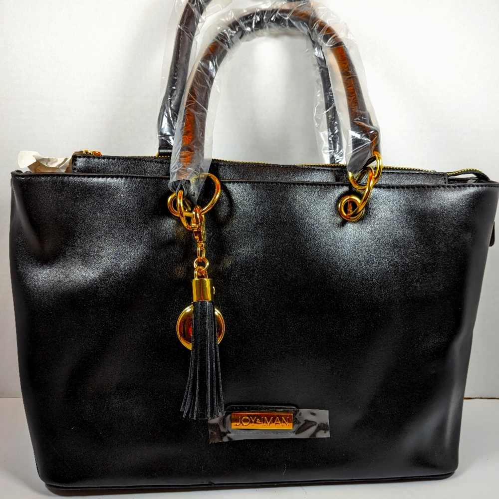 Joy & Iman Black Leather Purse Never Used Women's Handbag